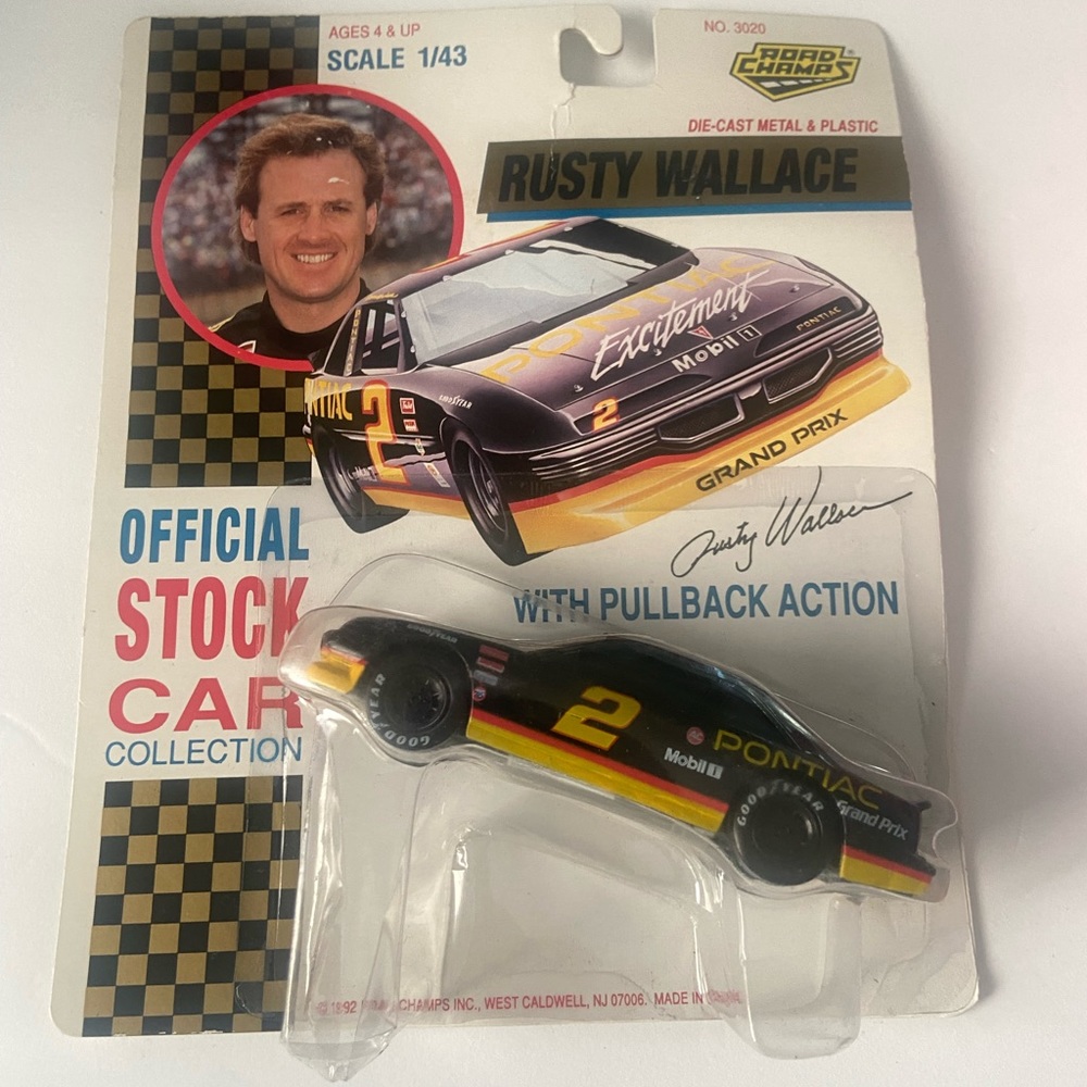 1992 Road Champs NASCAR #2 Rusty Wallace Pontiac Grand Prix